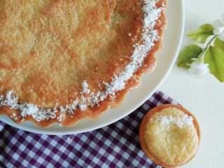 Tarta de coco y dulce de leche